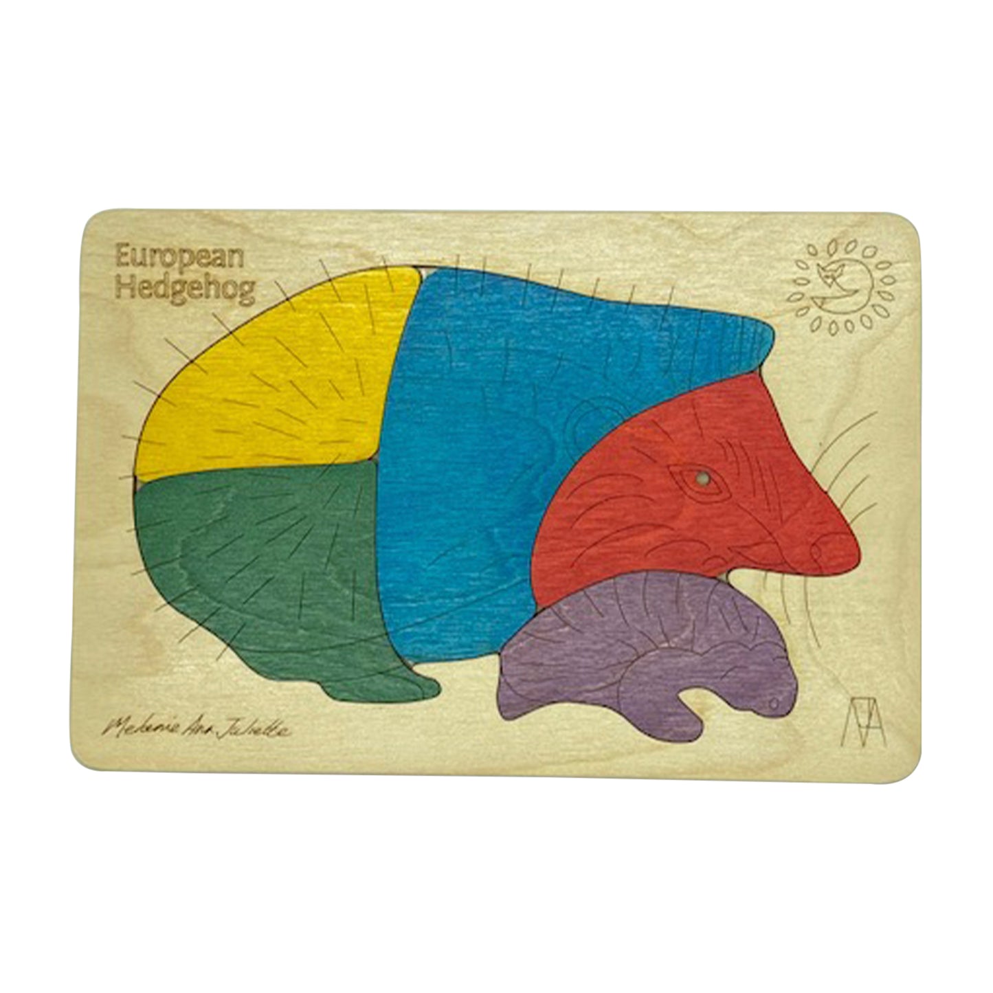 Wooden European Hedgehog Puzzle Board