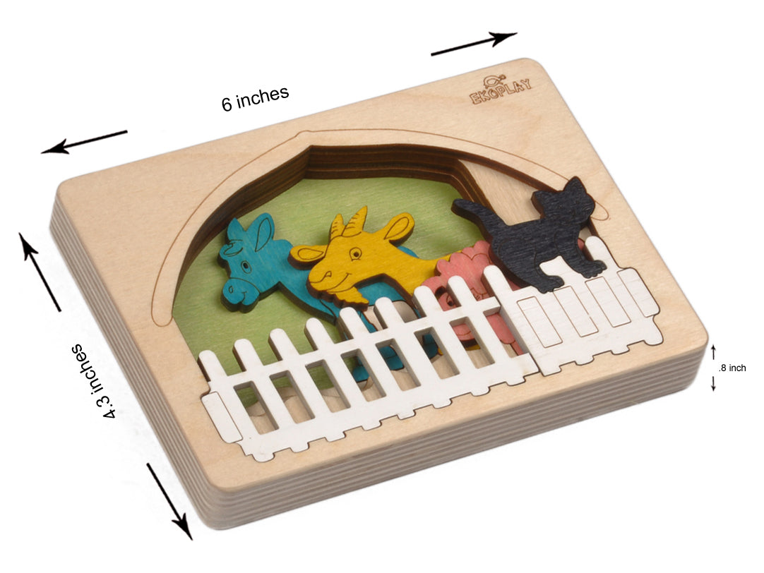 Wooden Farm Animal Puzzle Board