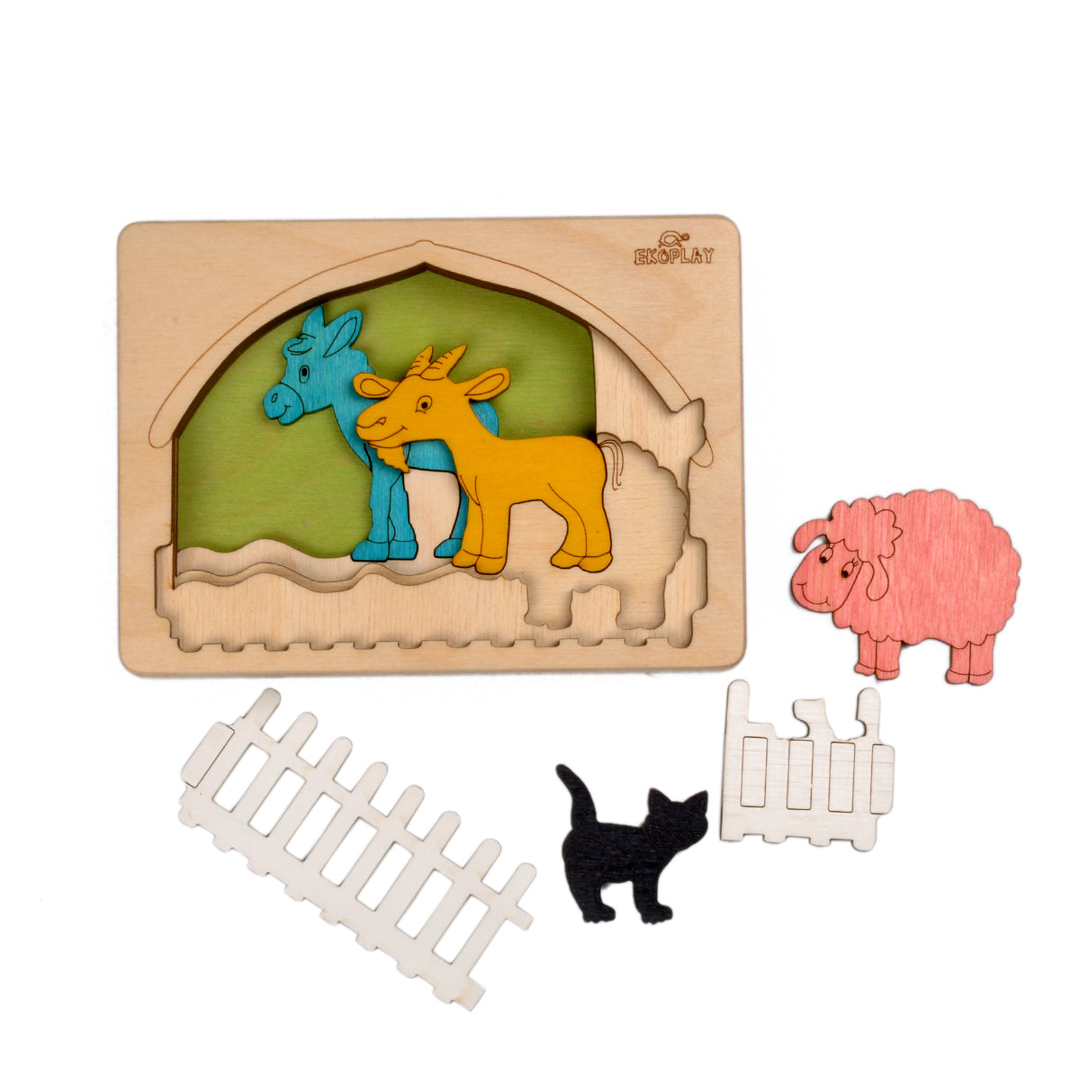 Wooden Farm Animal Puzzle Board
