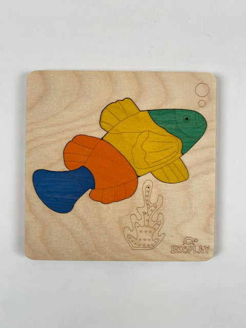 Wooden Fish In a Pond Puzzle Board