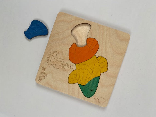 Wooden Fish In a Pond Puzzle Board