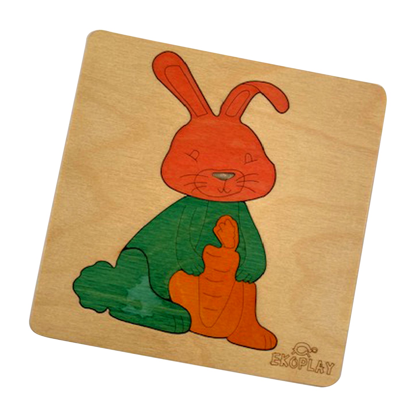 Wooden Happy Rabbit Puzzle Board