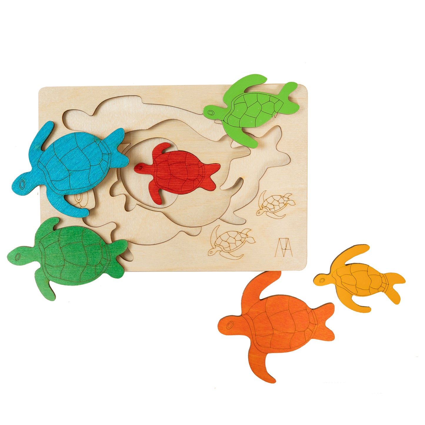 Wooden Hawksbill Turtle Puzzle Board