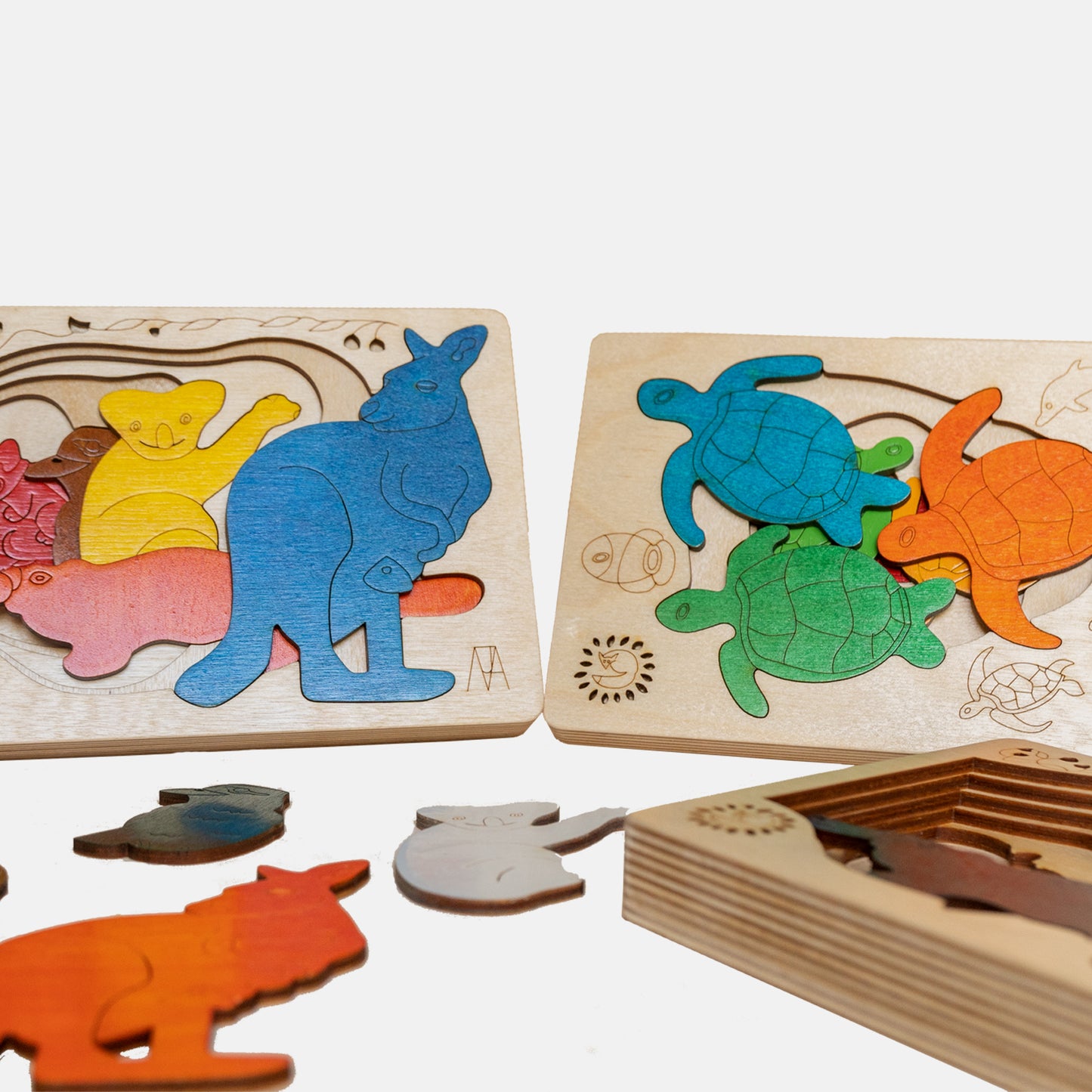 Wooden Hawksbill Turtle Puzzle Board
