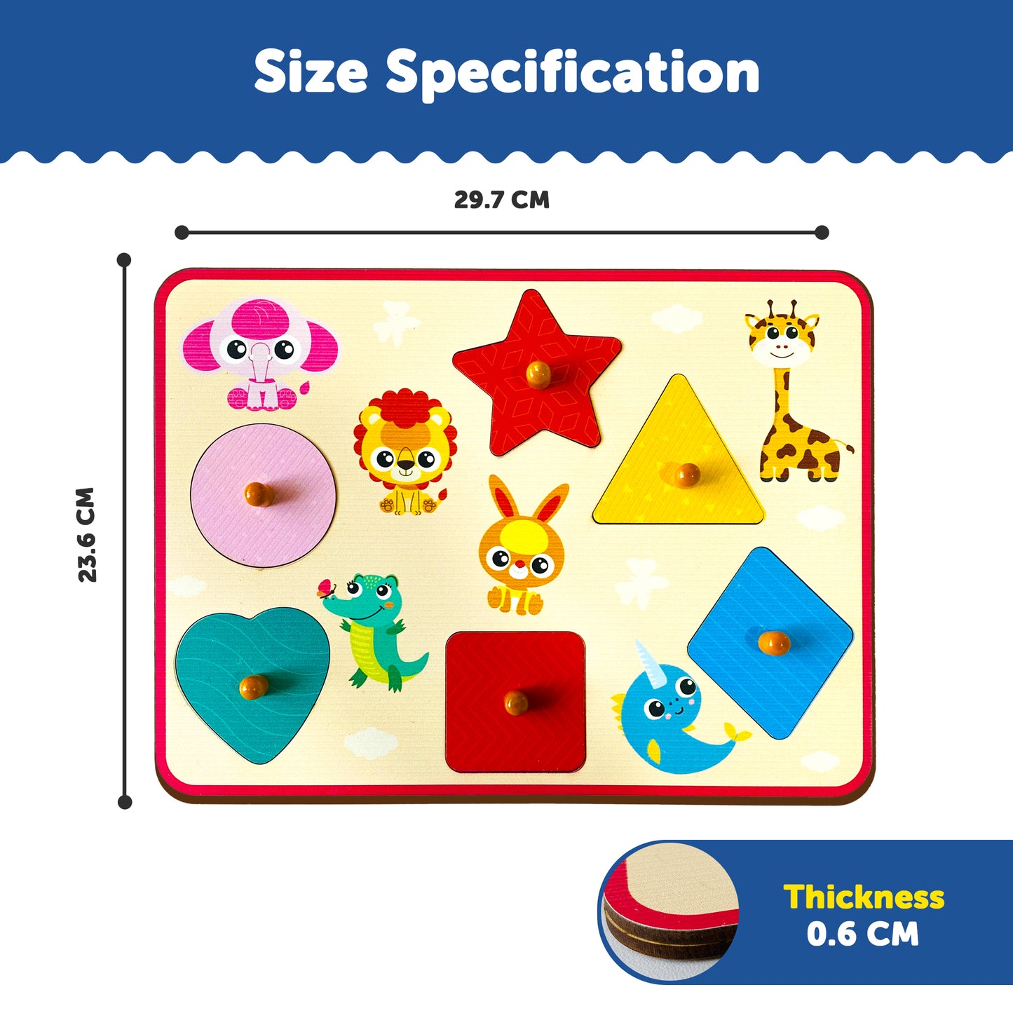 Wooden Hide N See Shape Sorter Puzzle