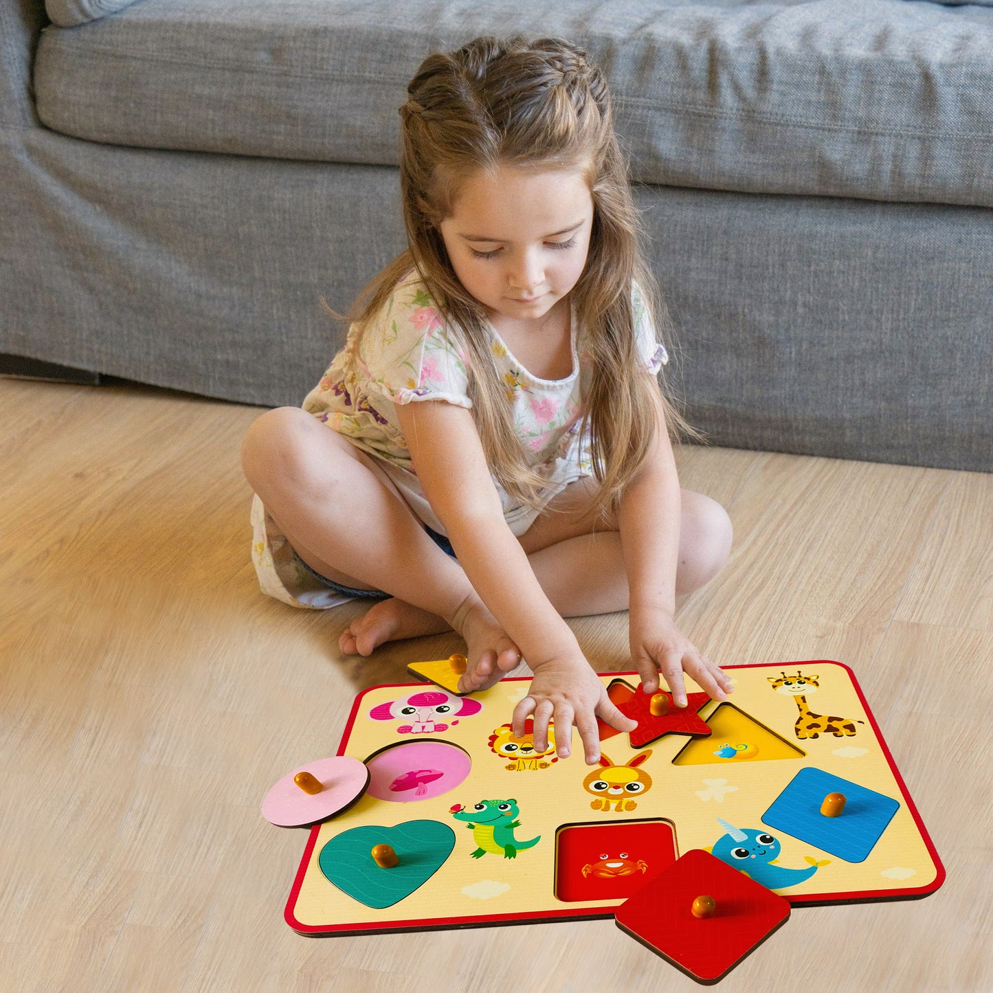 Wooden Hide N See Shape Sorter Puzzle