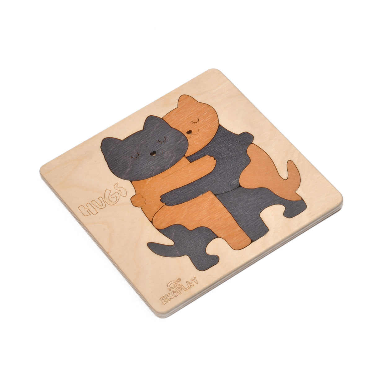 Wooden Hugs Cat Puzzle Board