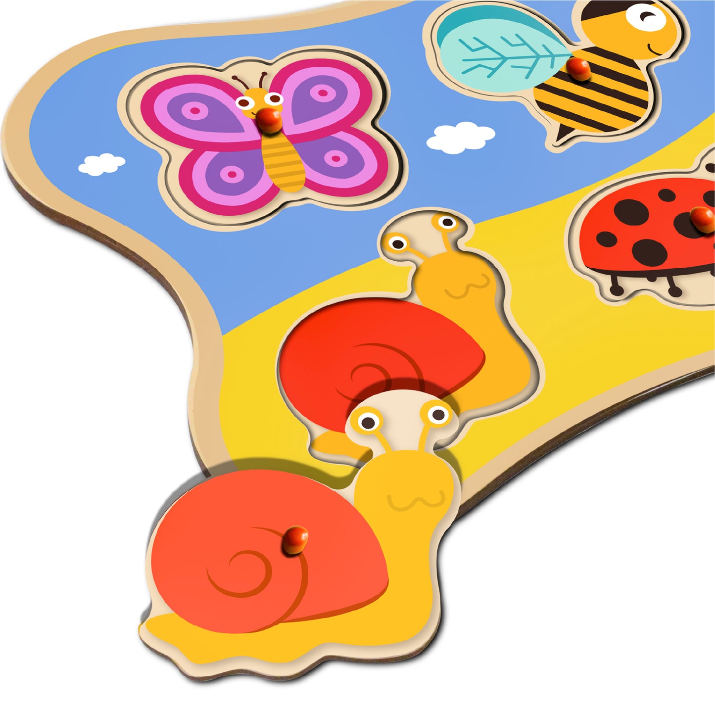 Wooden Insects Friends Jumbo Peg Puzzle