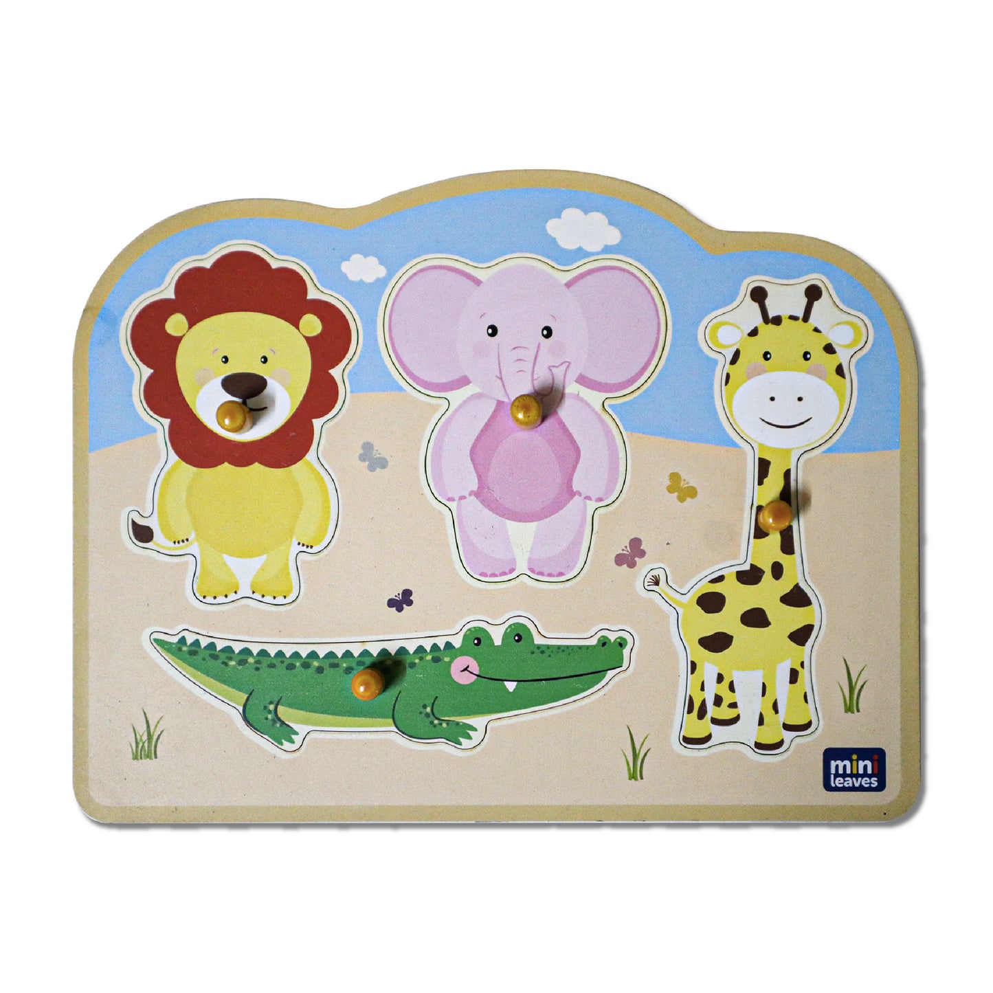 Wooden Jungle Animal Friends Jumbo Peg Puzzle