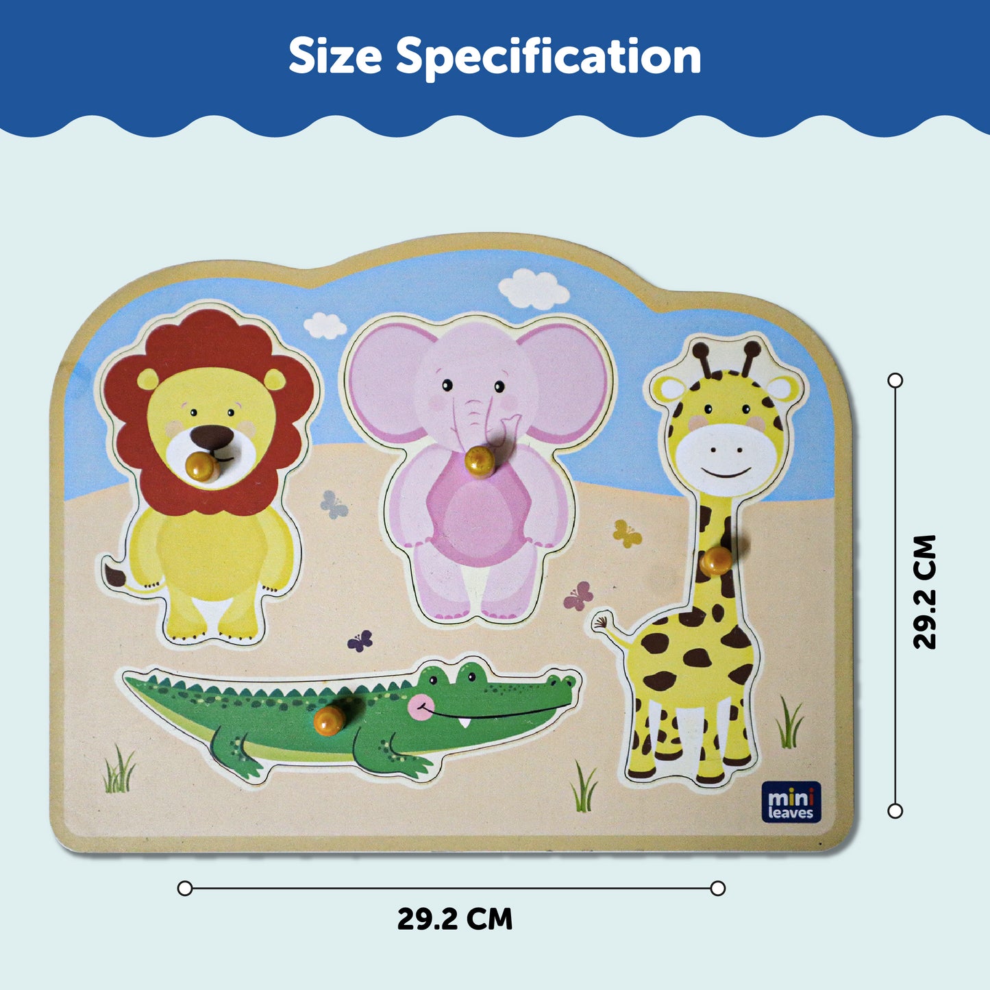 Wooden Jungle Animal Friends Jumbo Peg Puzzle