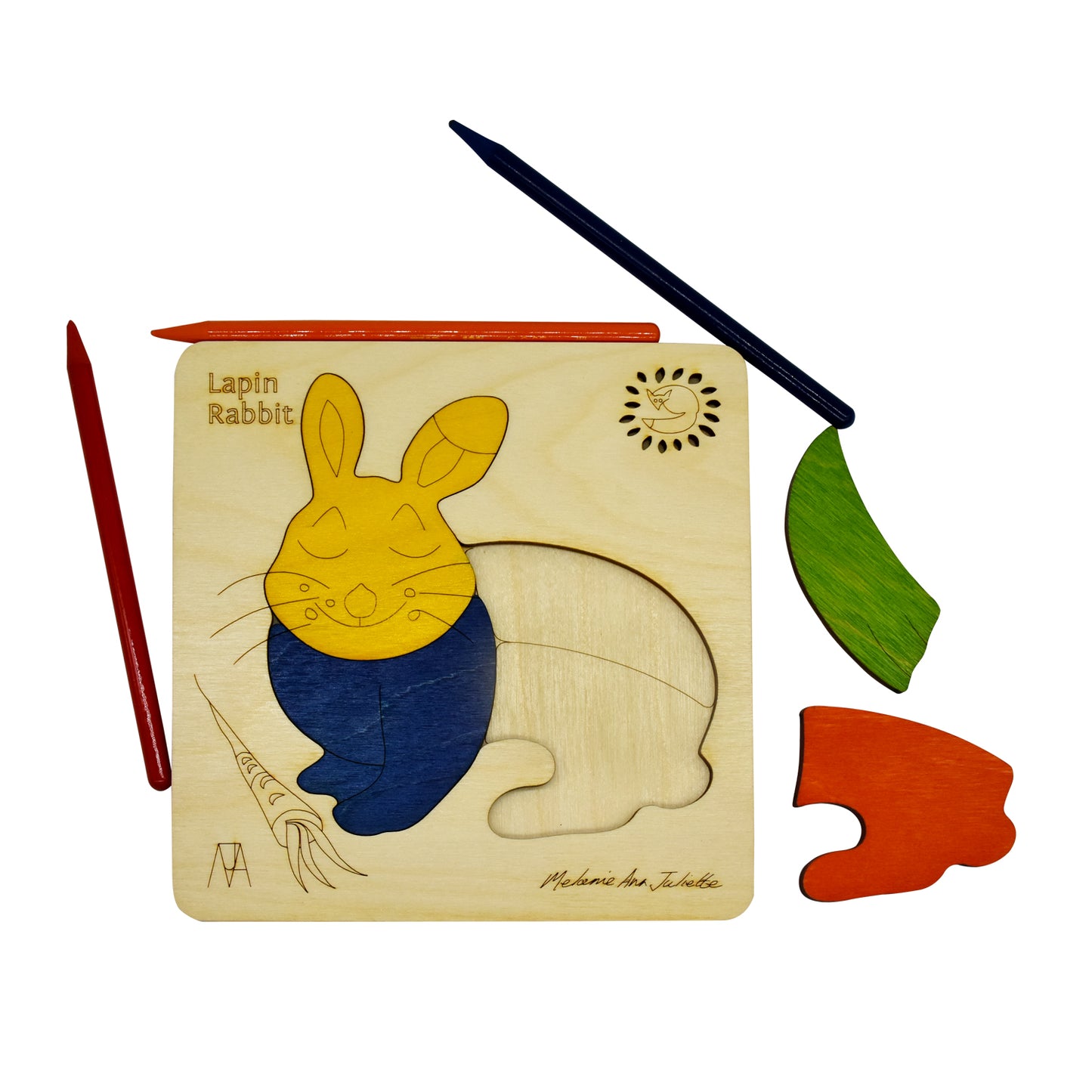 Wooden Lapin Rabbit Puzzle Board