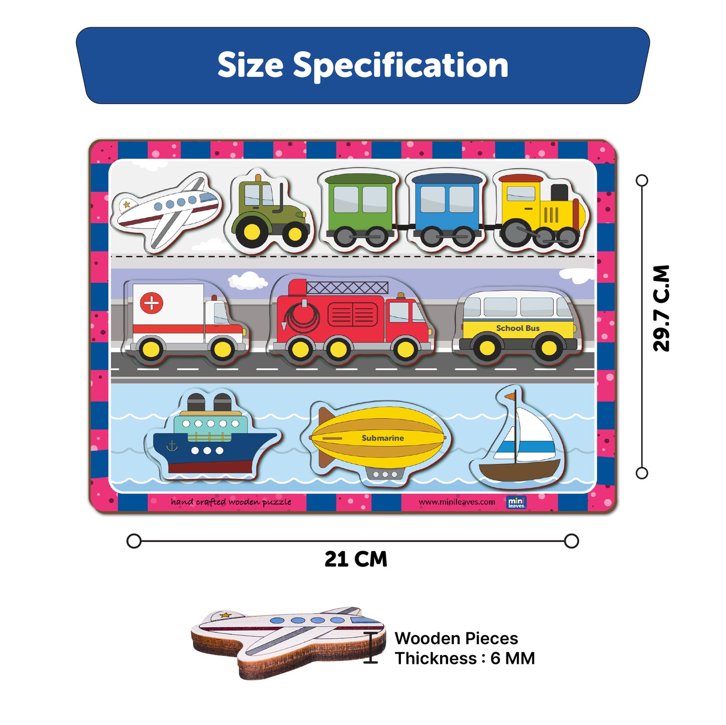 Wooden Learning Transport Puzzle