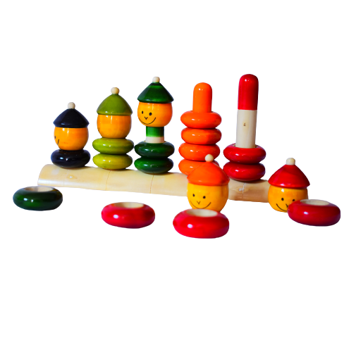 Wooden Match N Stack Ring Tower Toy