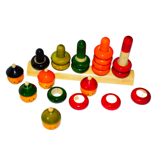 Wooden Match N Stack Ring Tower Toy