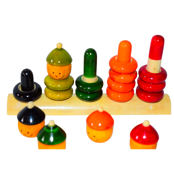 Wooden Match N Stack Ring Tower Toy