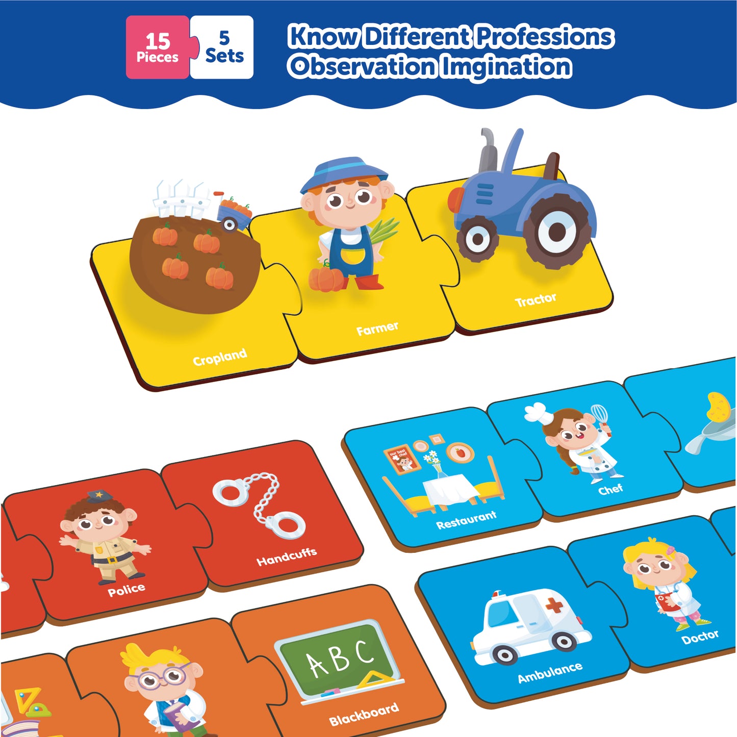 Wooden Matching Profession Puzzle Series 1