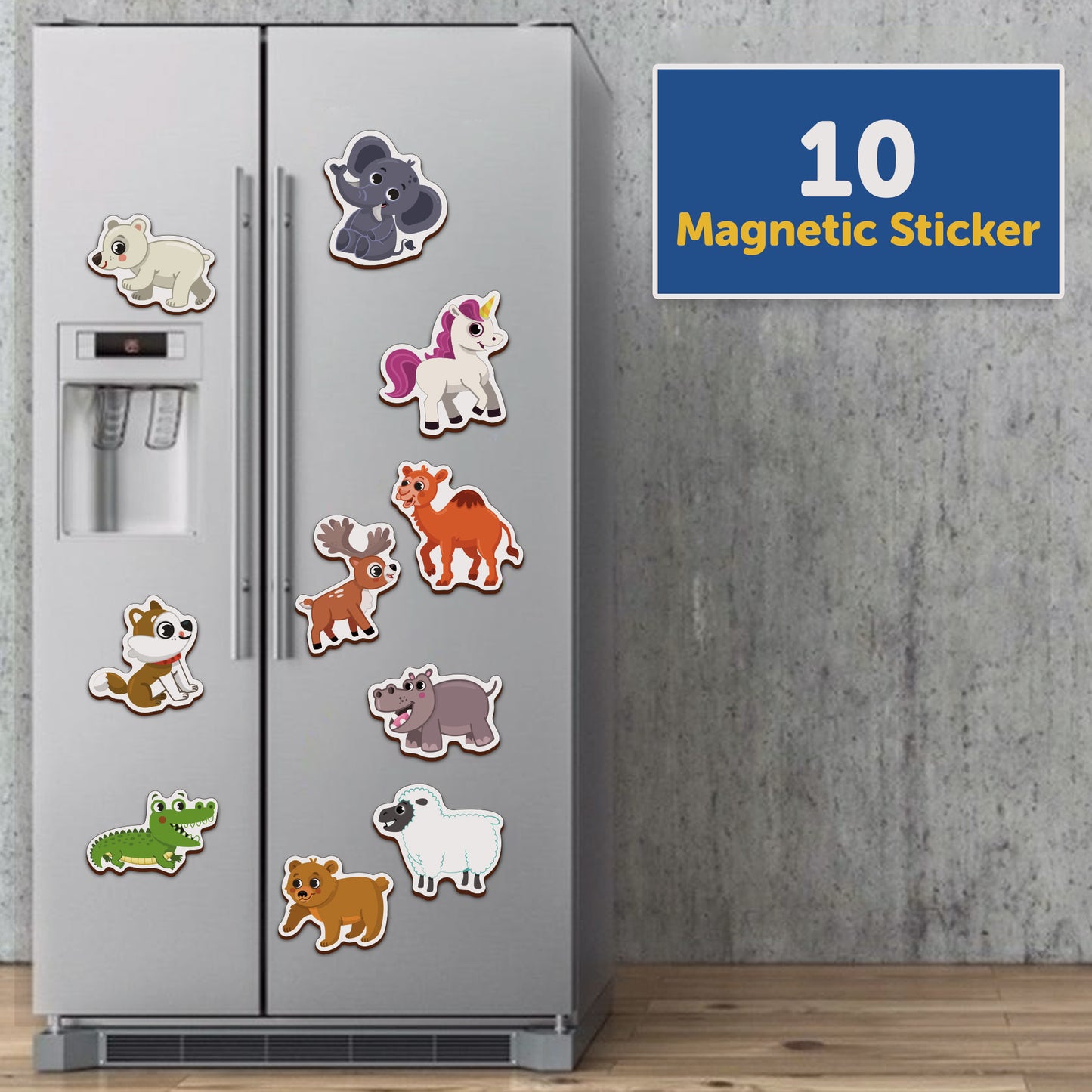 Wooden Multicolor Magnetic Animals Cutouts