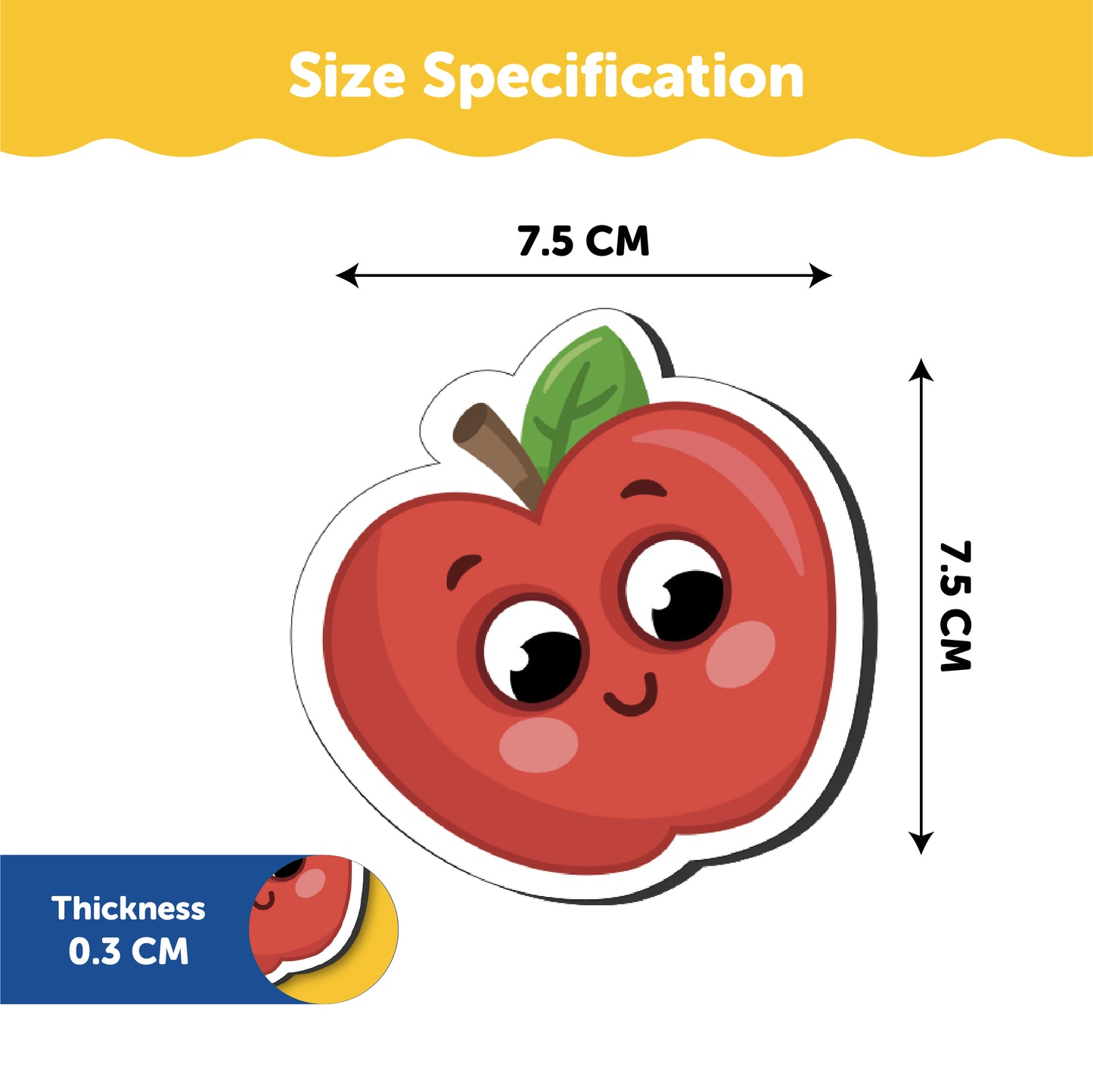 Wooden Multicolor Magnetic Fruit Cutouts