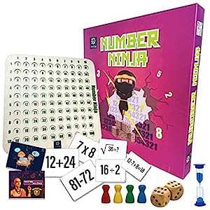 Wooden Number Ninja Board Game for Kids With Dice