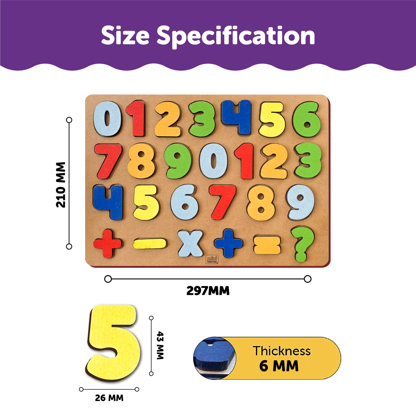 Wooden Number Shape Learing Puzzle