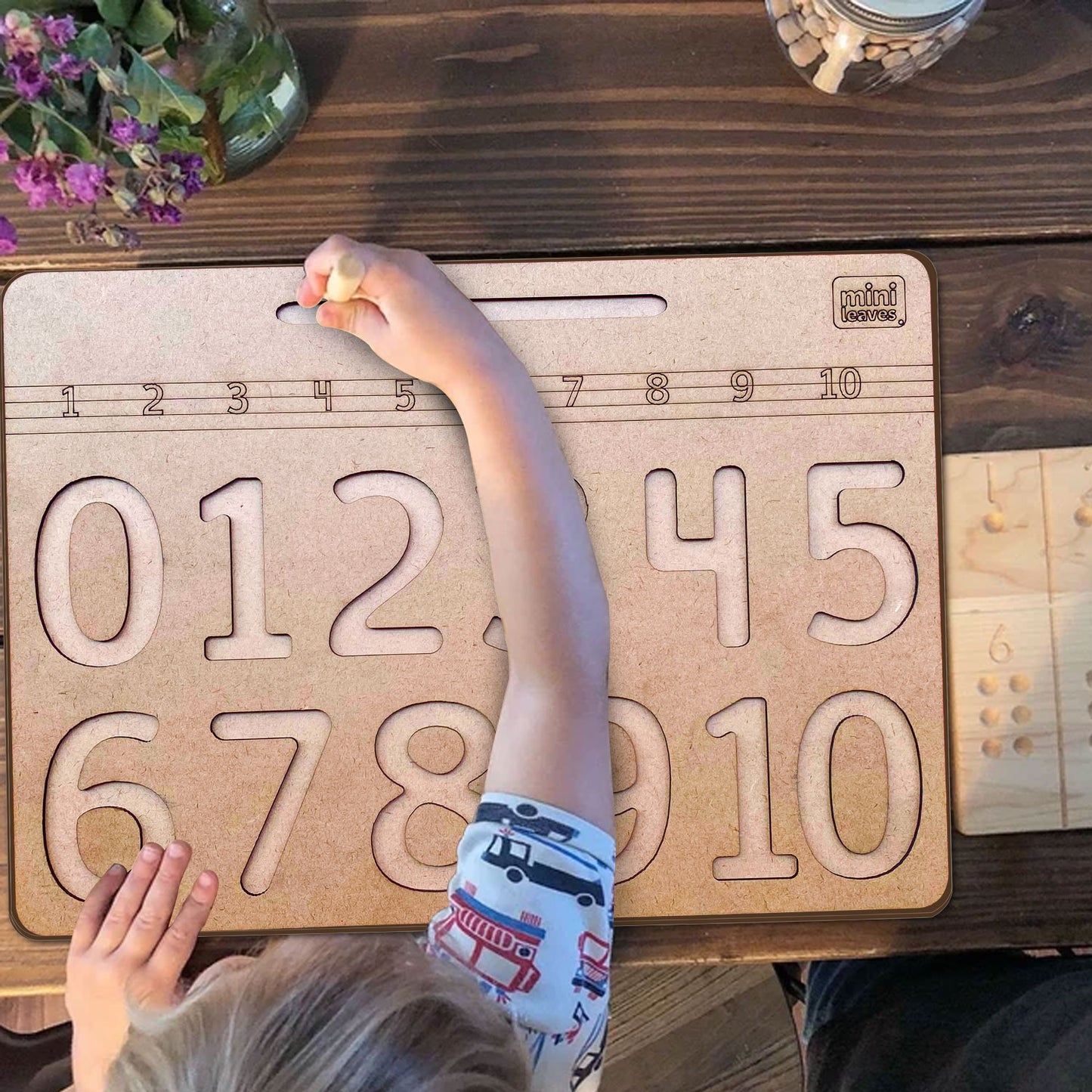 Wooden Number Tracing Board