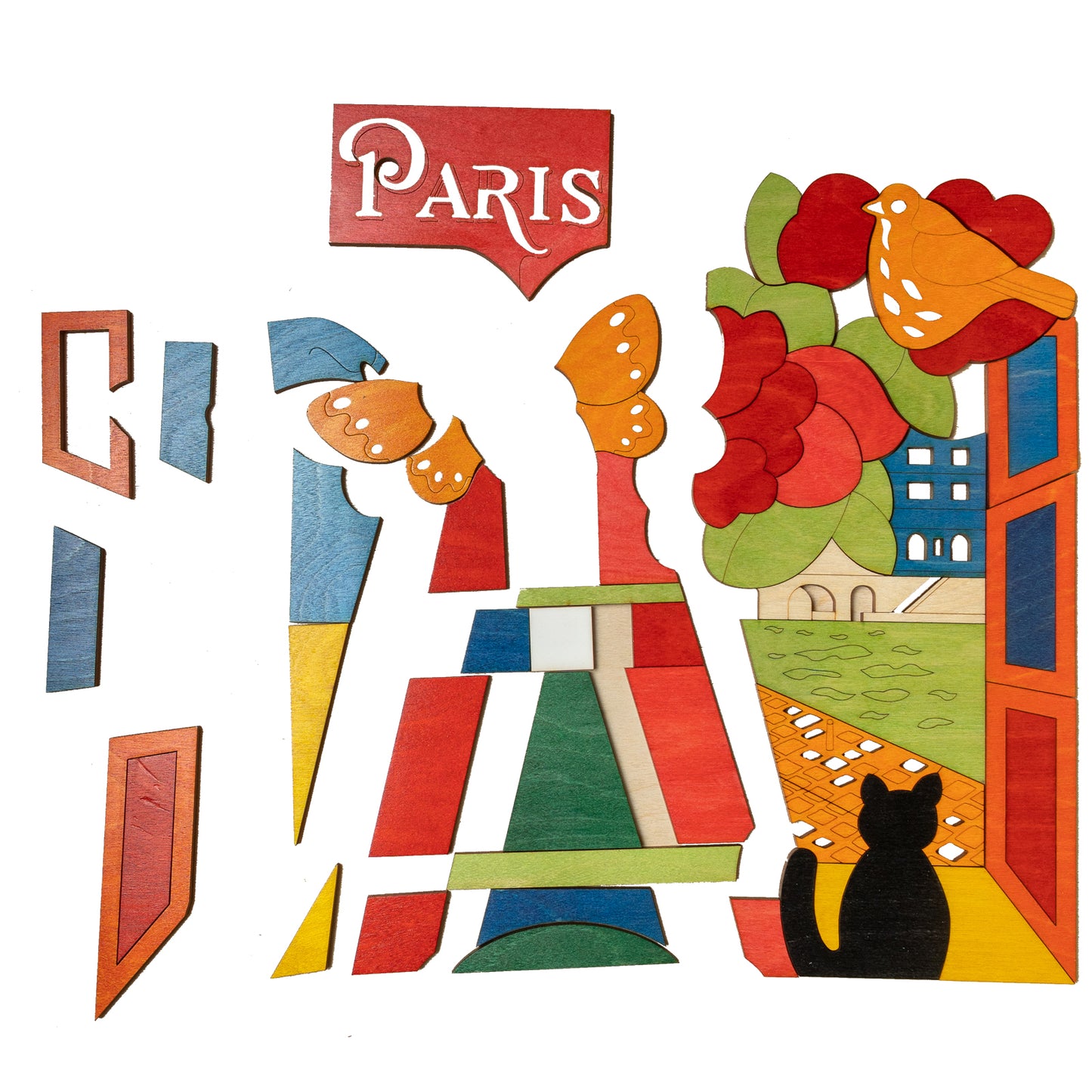 Wooden Paris Puzzle Board
