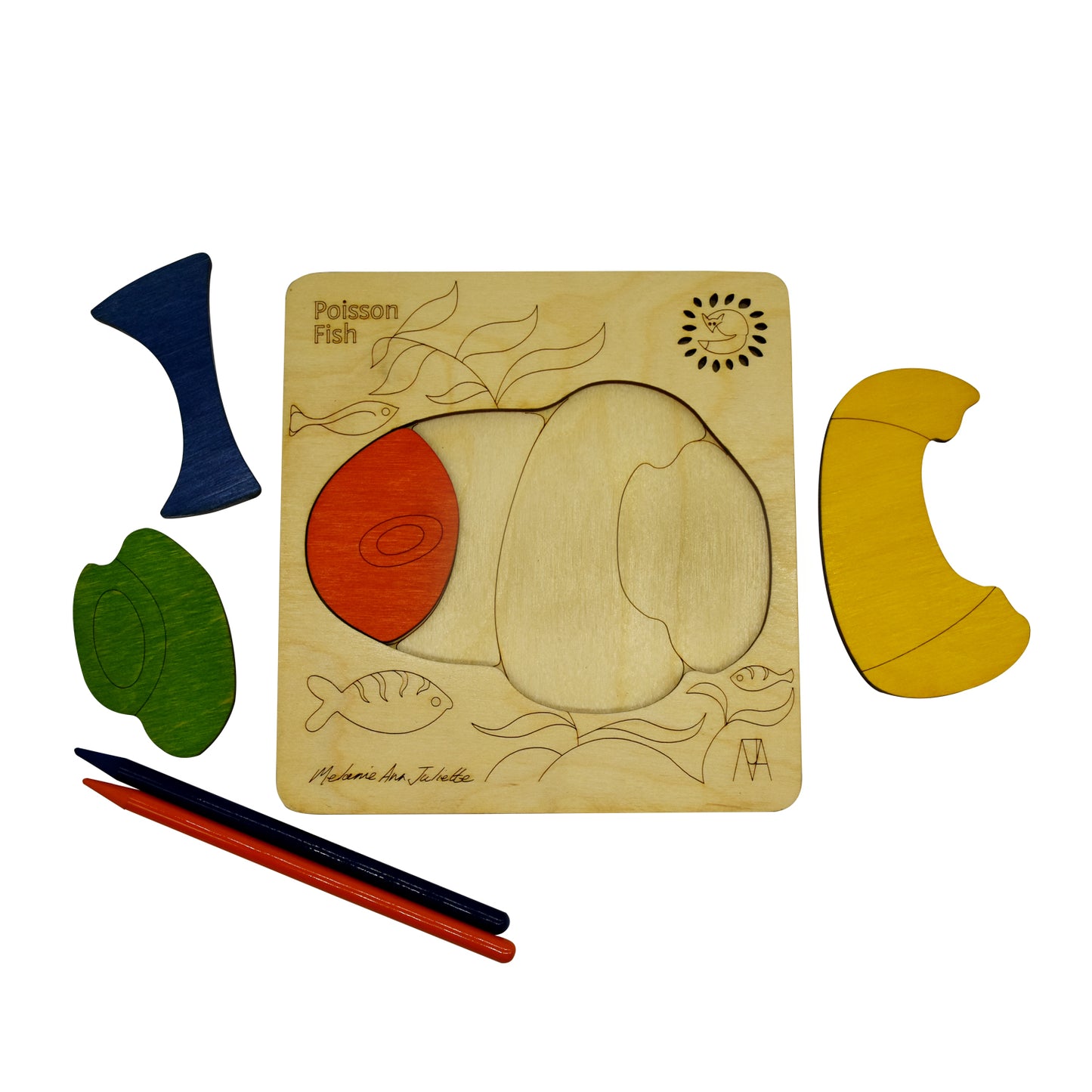 Wooden Poisson Fish Puzzle Board