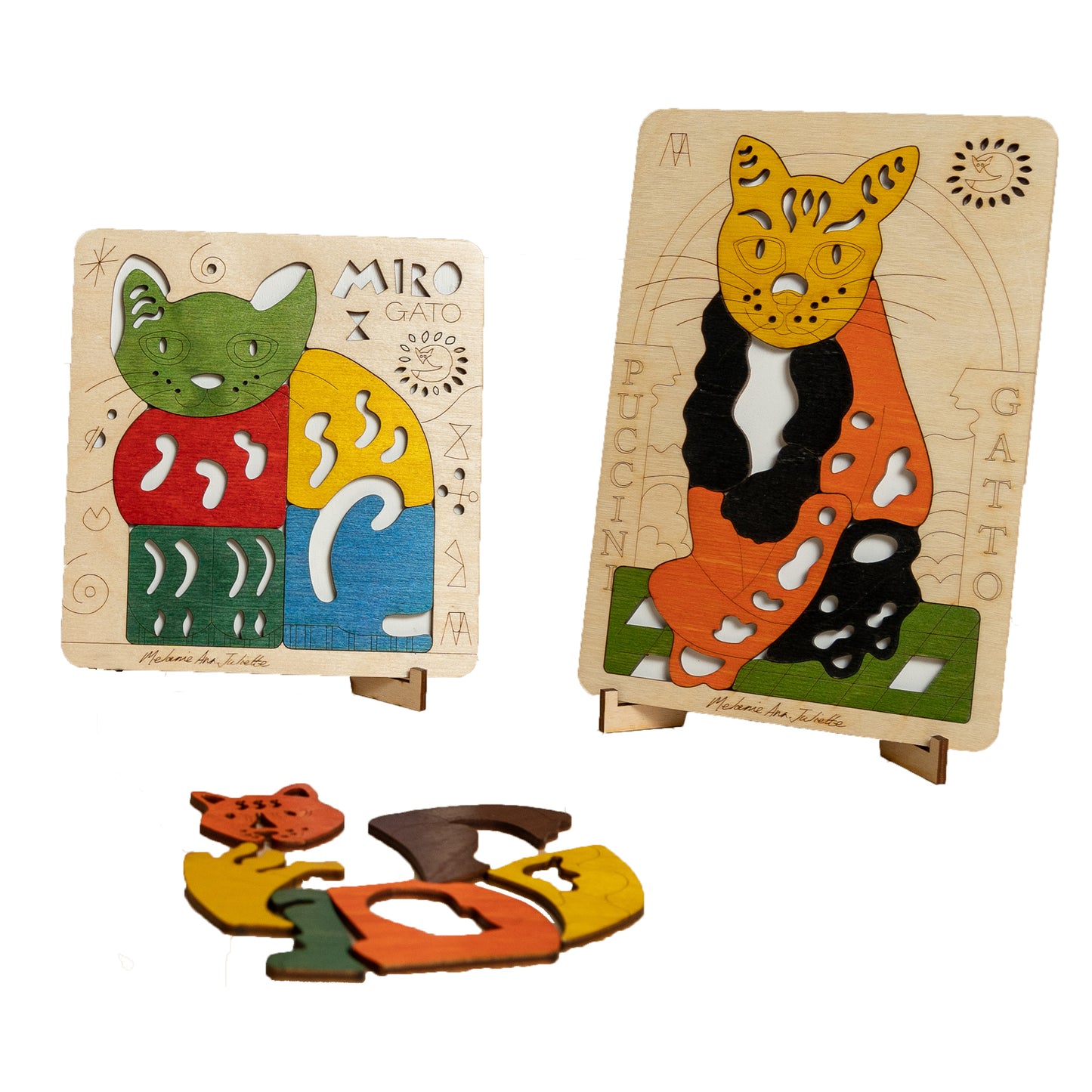 Wooden Puccini Gato Puzzle Board