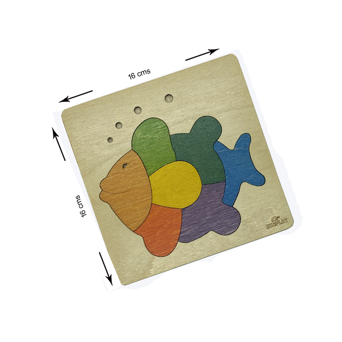 Wooden Rainbow Fish Puzzle Board