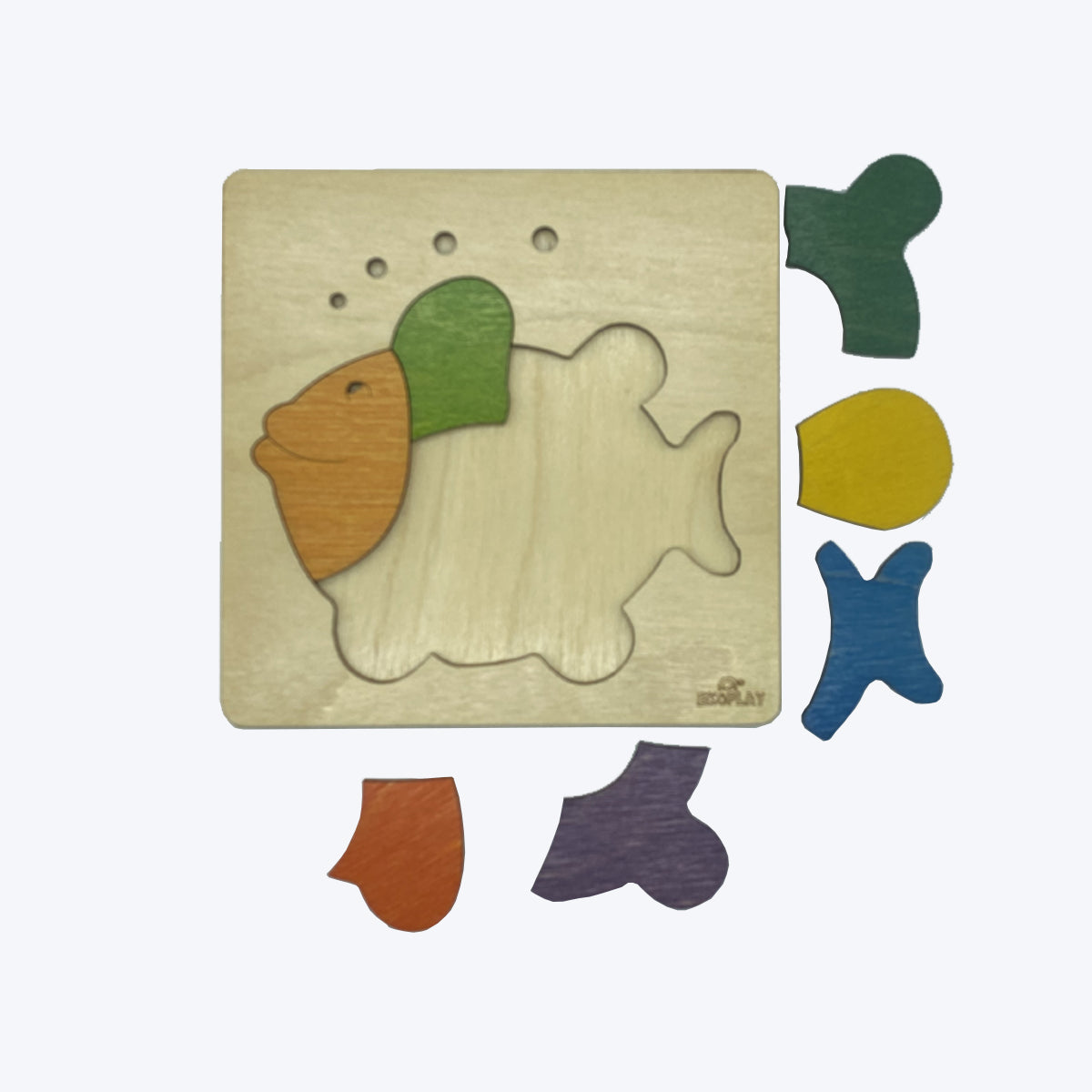 Wooden Rainbow Fish Puzzle Board