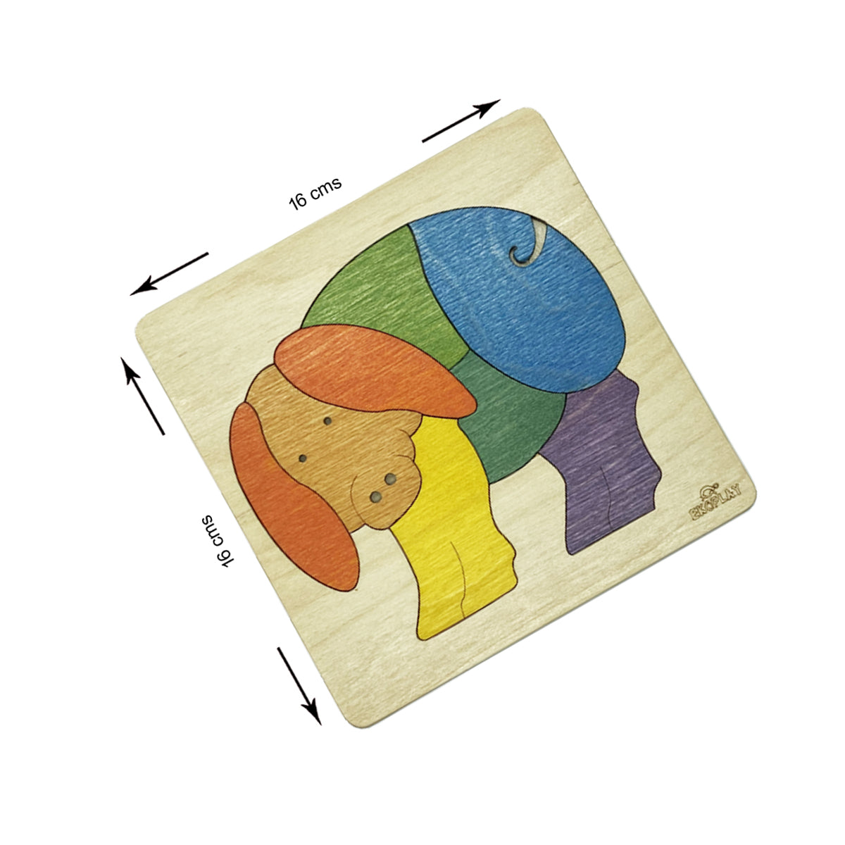Wooden Rainbow Pig Puzzle Board