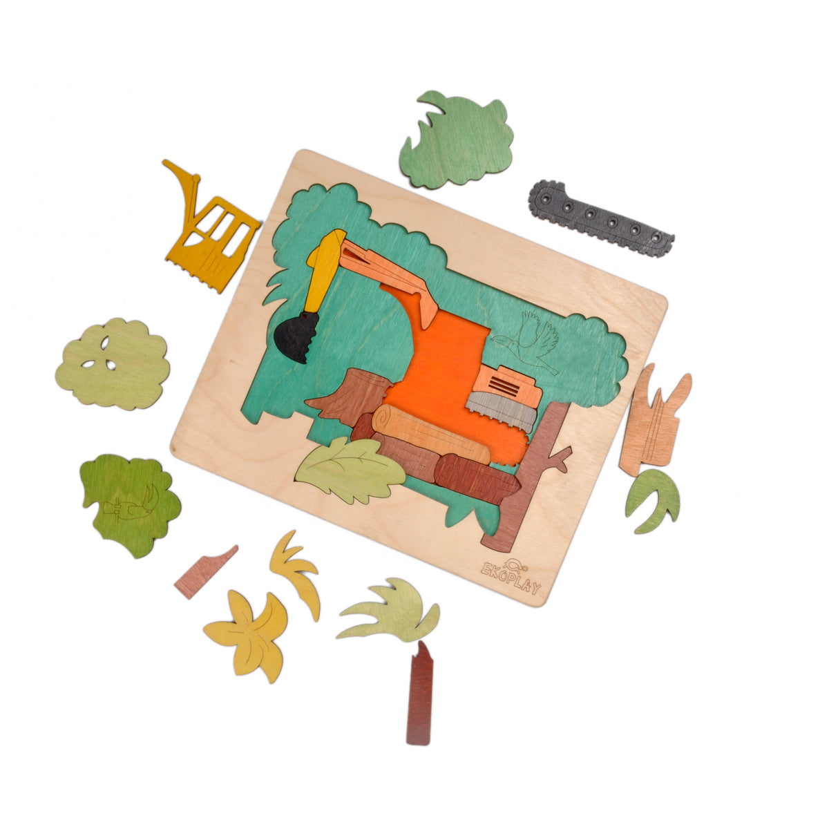 Wooden Rain forest Demolition Puzzle Board