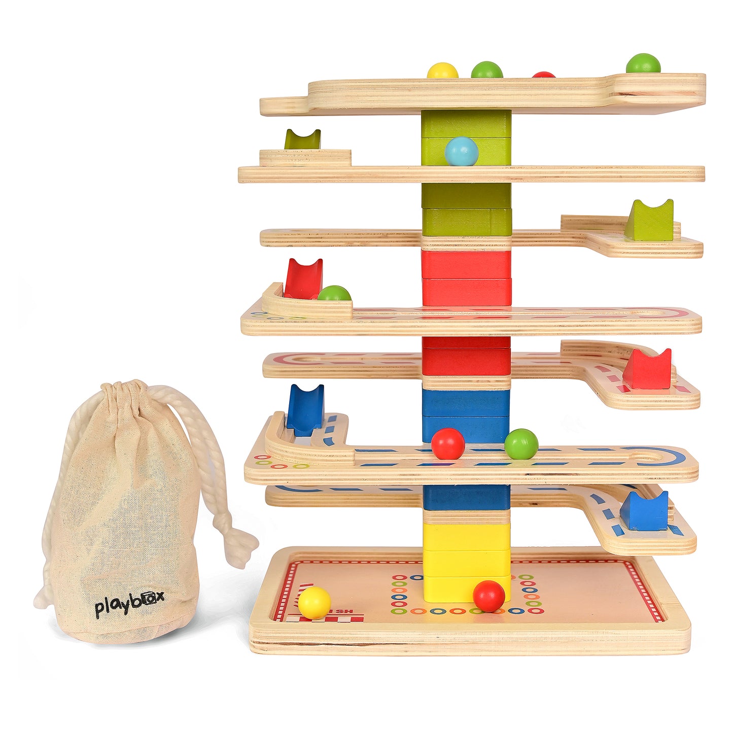 Wooden Roll the Ball Floor Slider Toy