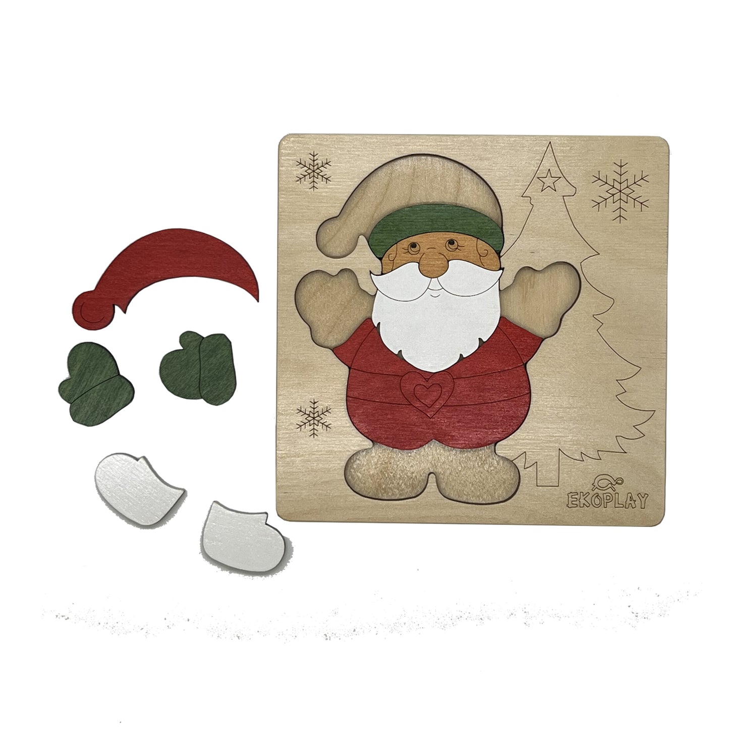 Wooden Santa Claus Puzzle Board
