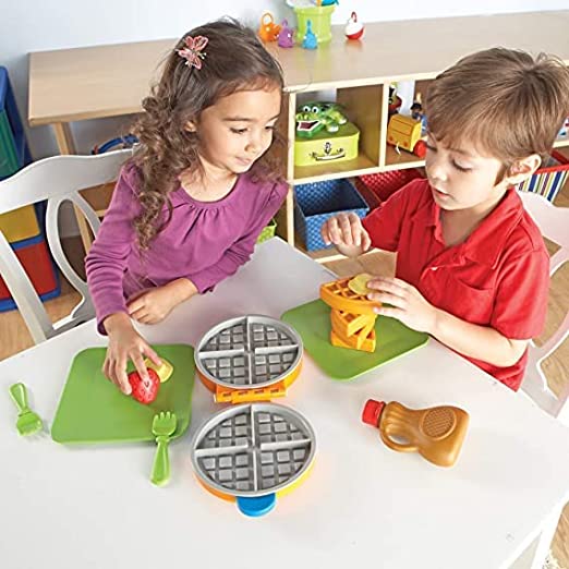 Wooden Sweet Treat Waffle Maker Toddler Cooking Toy - Pink Set