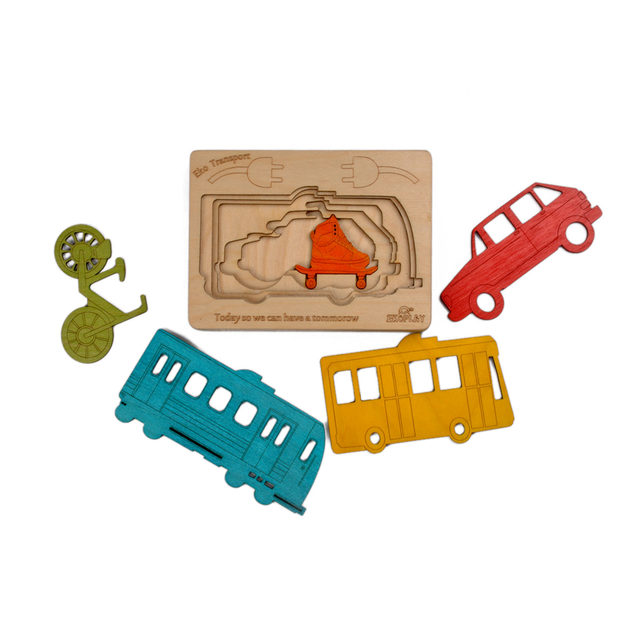Wooden Transport Puzzle Board