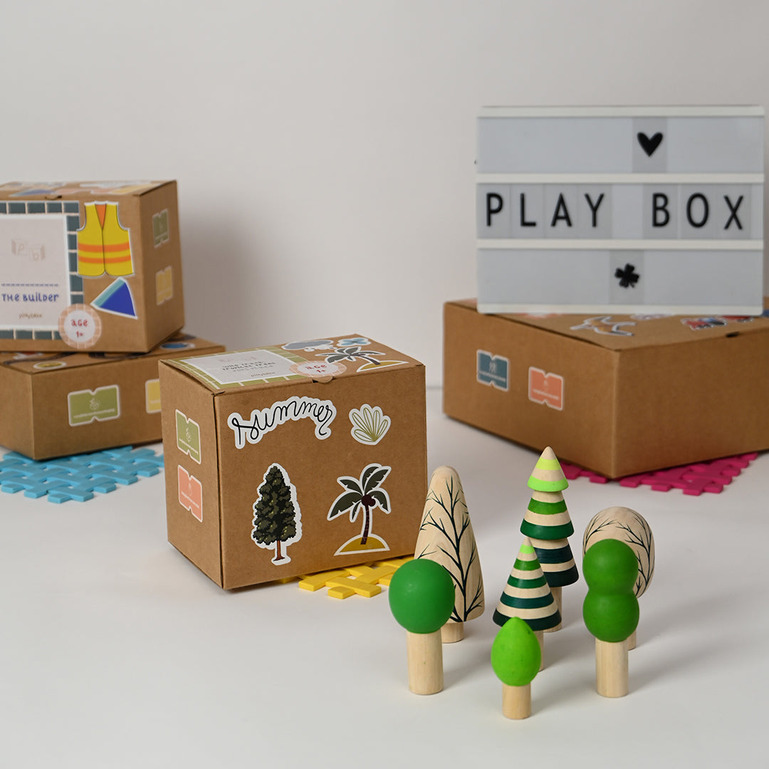 Wooden Tropical Forest Tree Toy Set