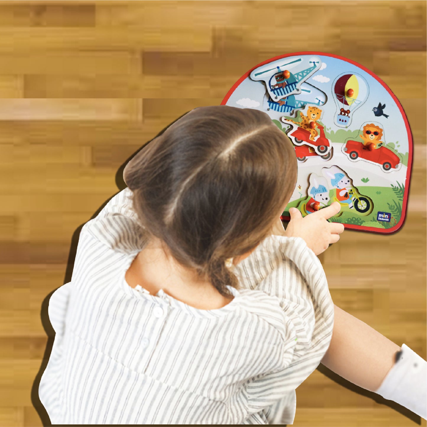 Wooden Vehicles On The Go Peg Board Puzzle