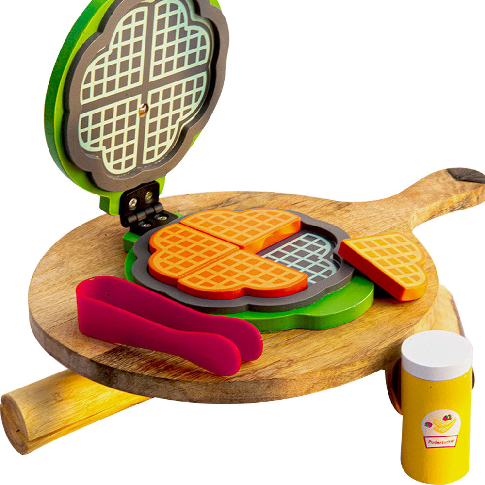 Wooden Waffle Maker Cooking Toy Set