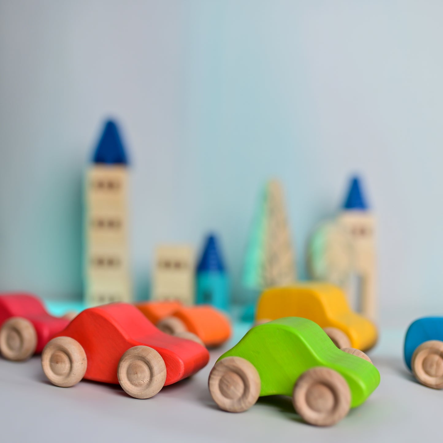 Wooden Wild Track - Set of 6 Cars Toy