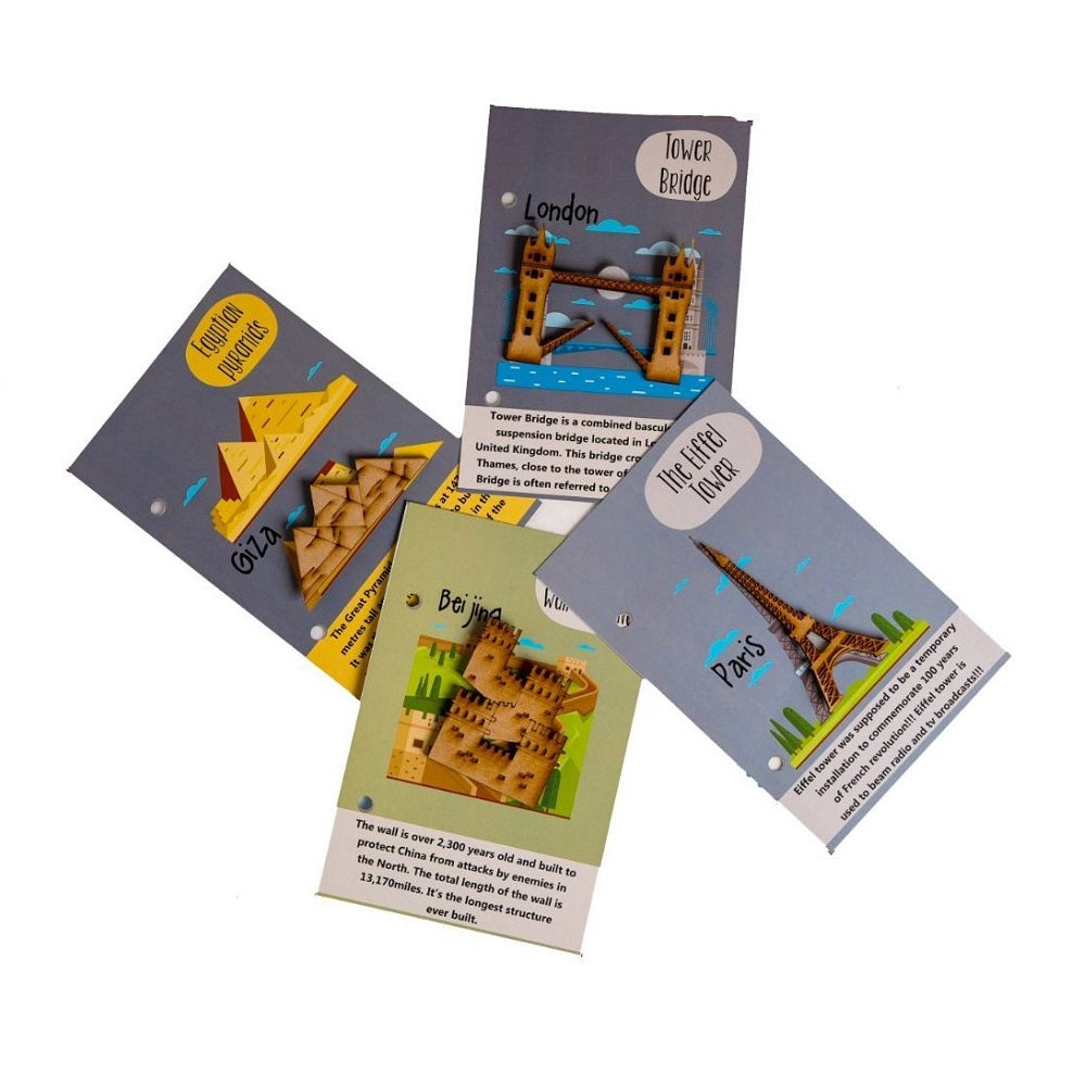 Buy World Monuments Flashcards with Activity World Monuments Activity Book with Wooden Monuments. - SkilloToys.com - Famous Monuments