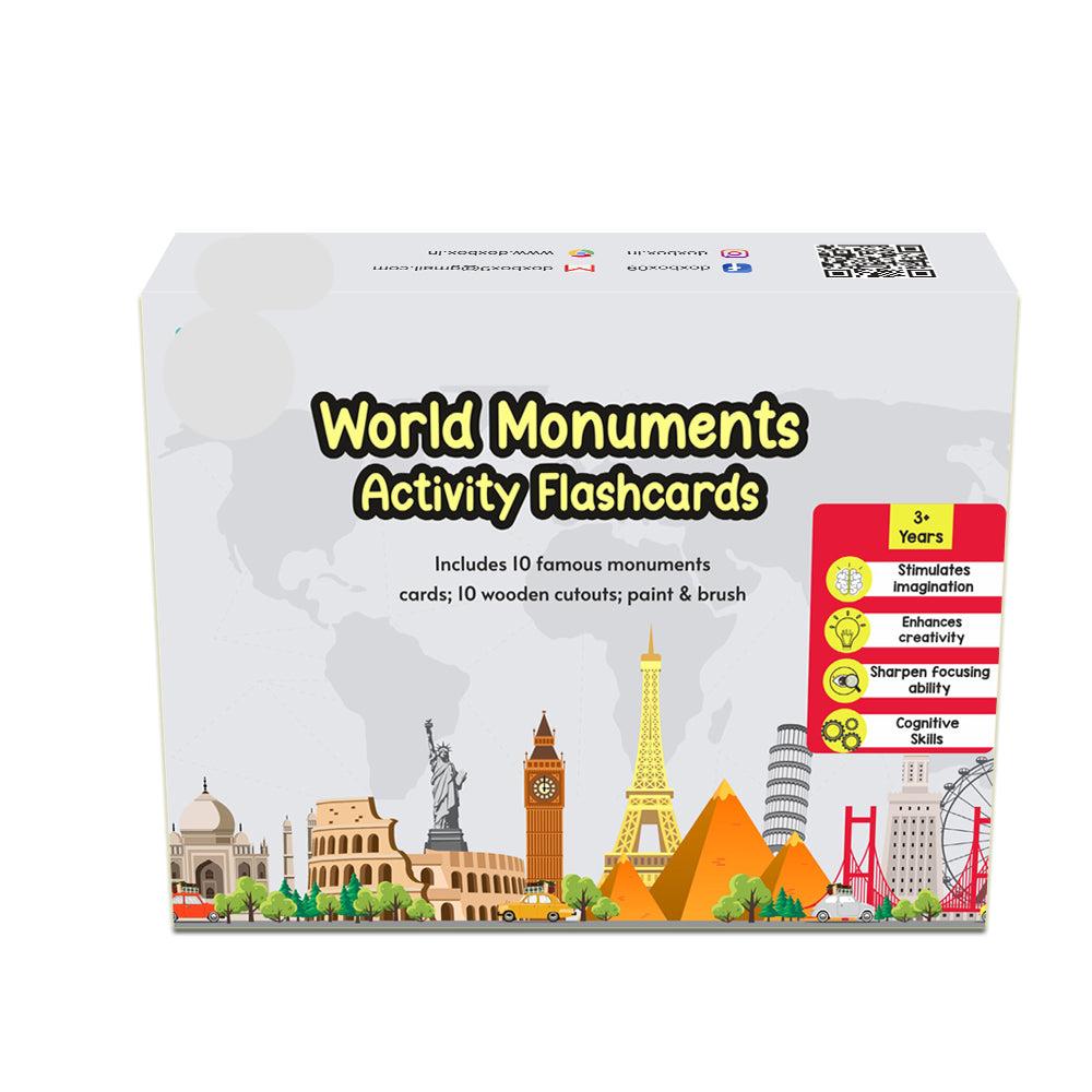Buy World Monuments Flashcards with Activity World Monuments Activity Book with Wooden Monuments. - SkilloToys.com