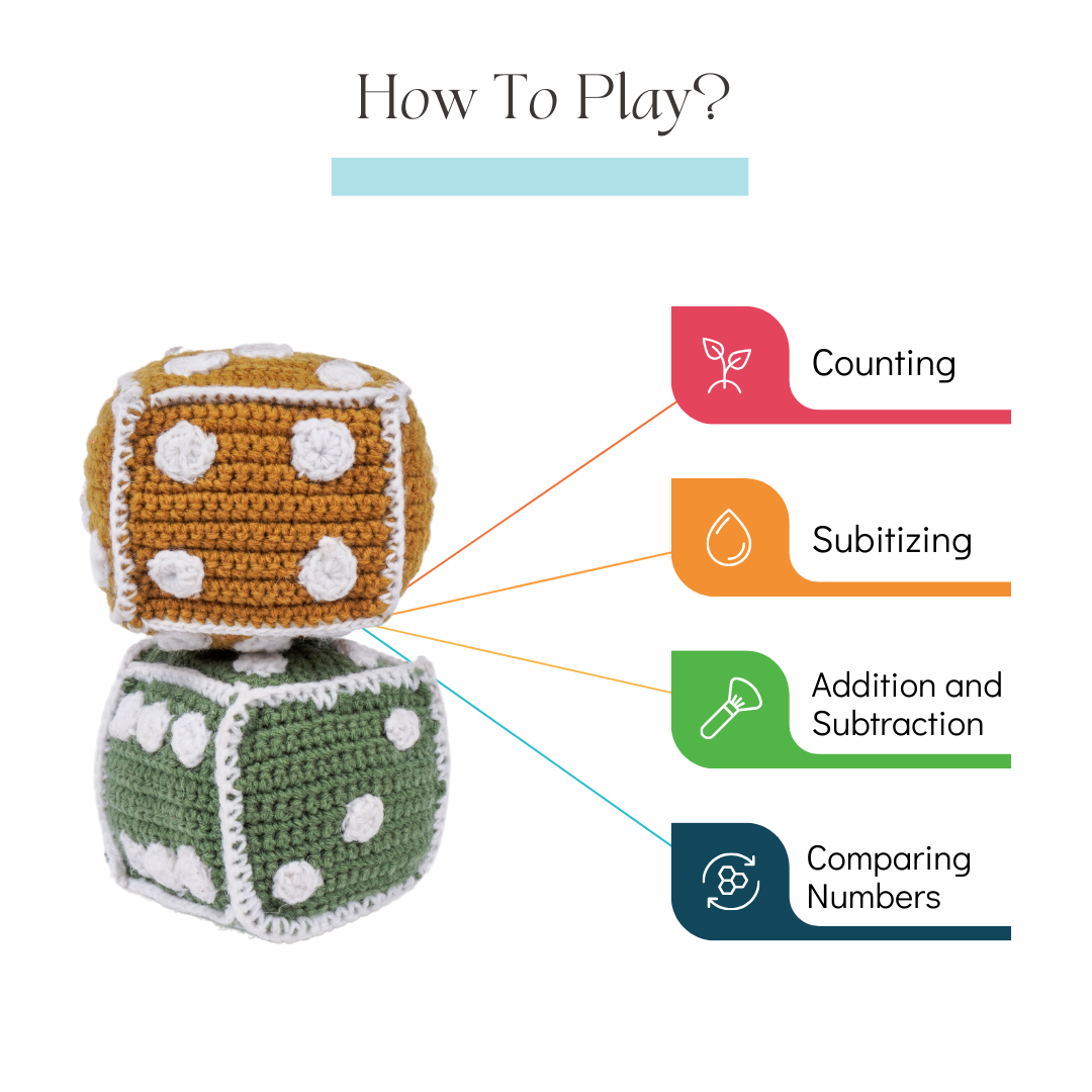 Crochet Dice -Early Math Toy (2 Pcs)