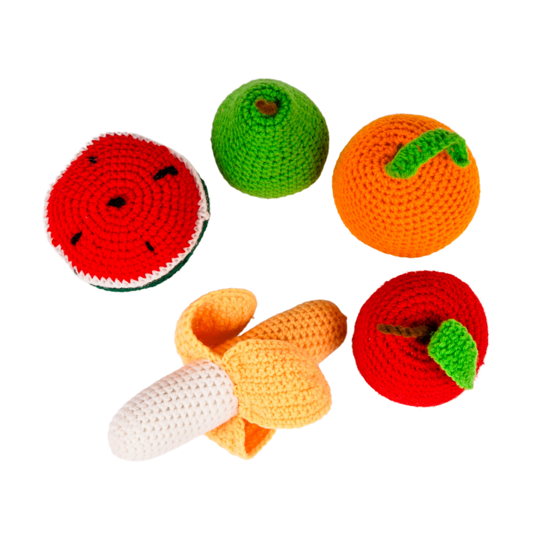 Crocheted fruit toys for kids to play - (5 Pcs)