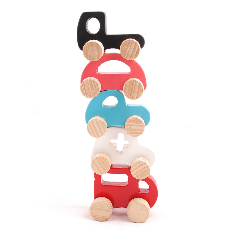Wooden Emergency Toy Vehicle Set