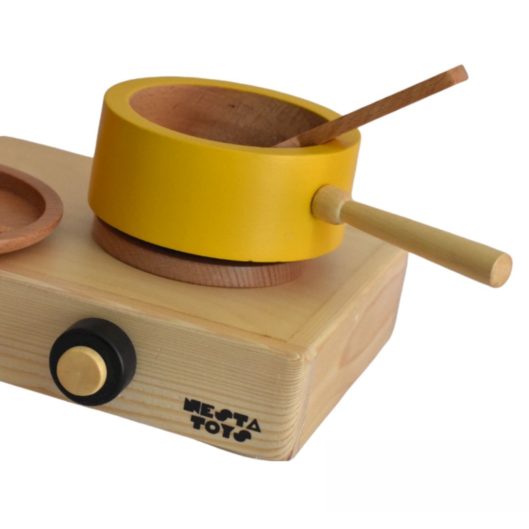 Buy Kitchen Wooden Pretend Play Toy - Set of 9 Pcs - SkilloToys.com