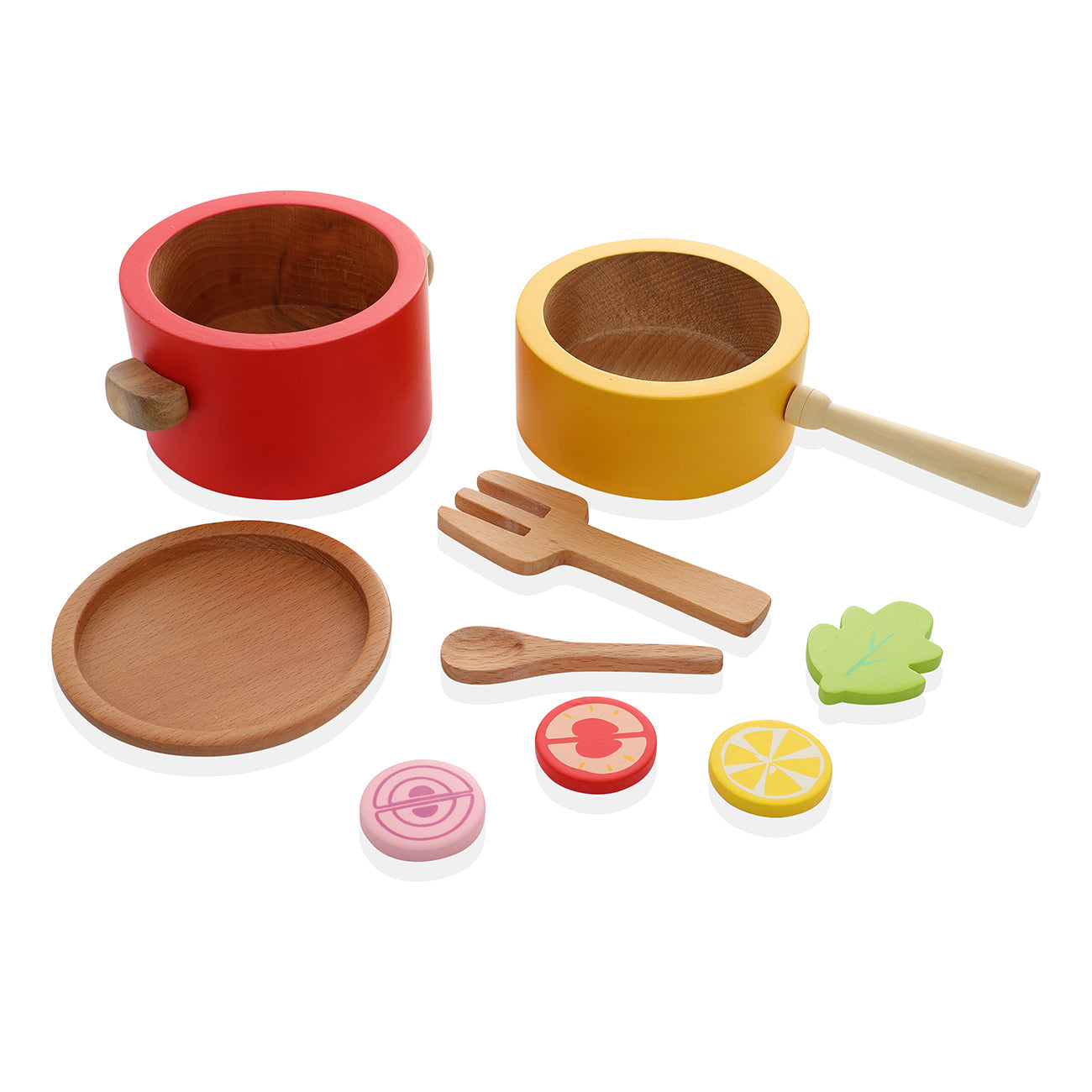 Buy Kitchen Wooden Pretend Play Toy - Set of 9 Pcs - SkilloToys.com