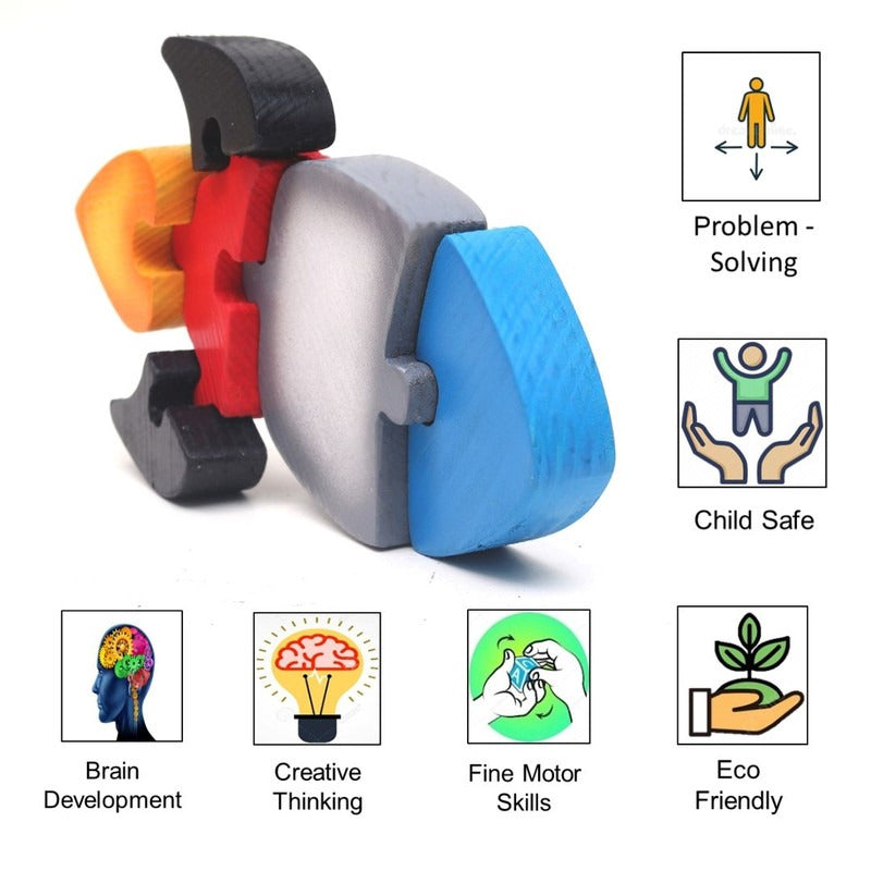 Rocket Puzzle Stacking Toy - Set of 6 Pieces
