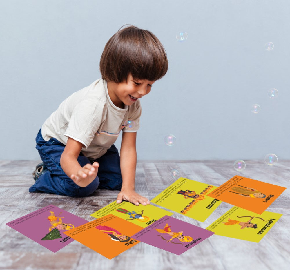 Ramayan Character Memory Card Game Flashcards - Pack of 26( Includes 13 Character)