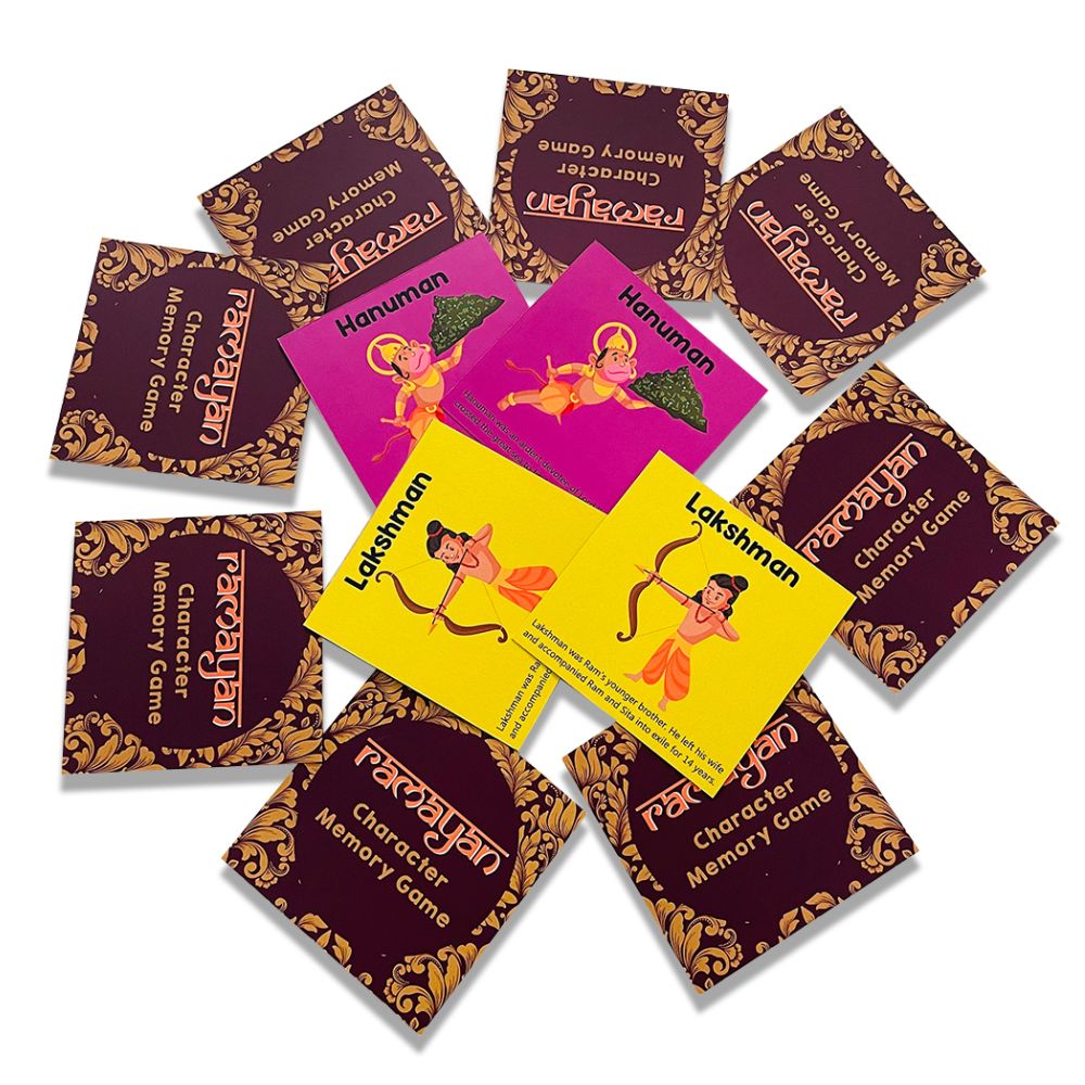 Ramayan Character Memory Card Game Flashcards - Pack of 26( Includes 13 Character)